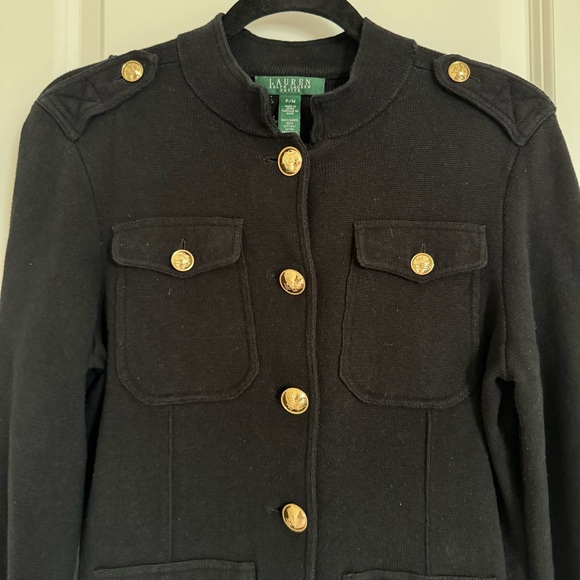 Lauren Ralph Lauren Black Jacket with Gold Accents, P/M - Picture 3 of 13